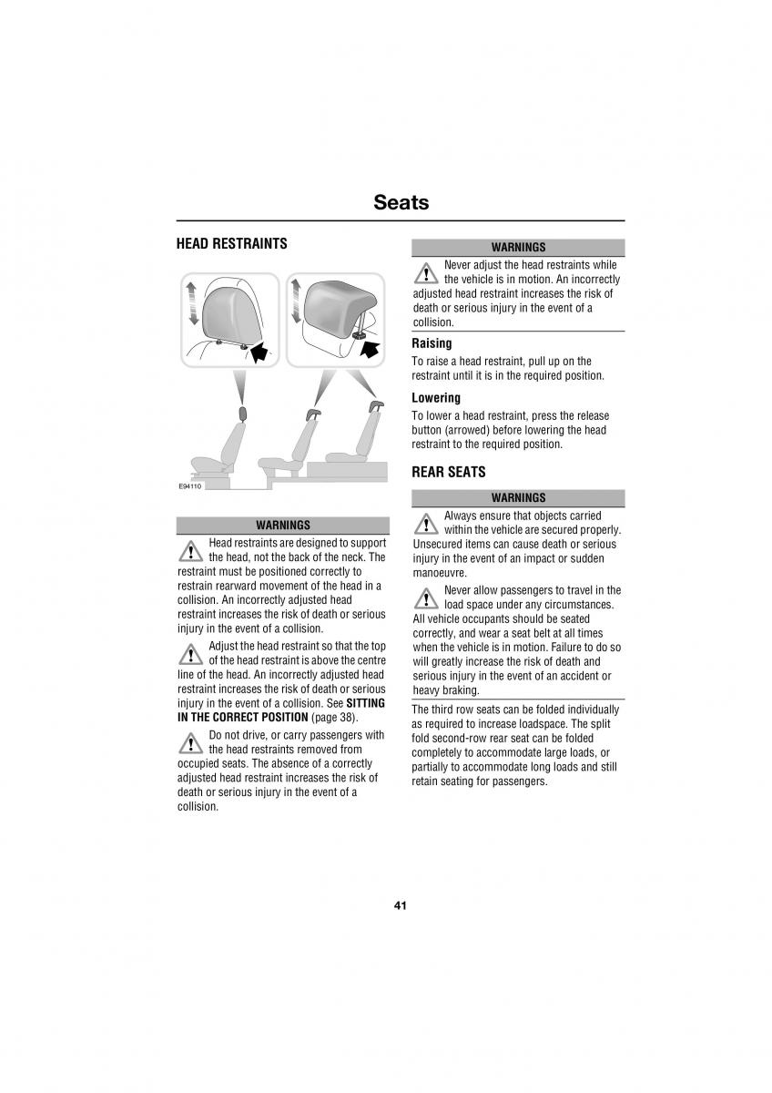 Land Rover Defender III gen owners manual / page 116