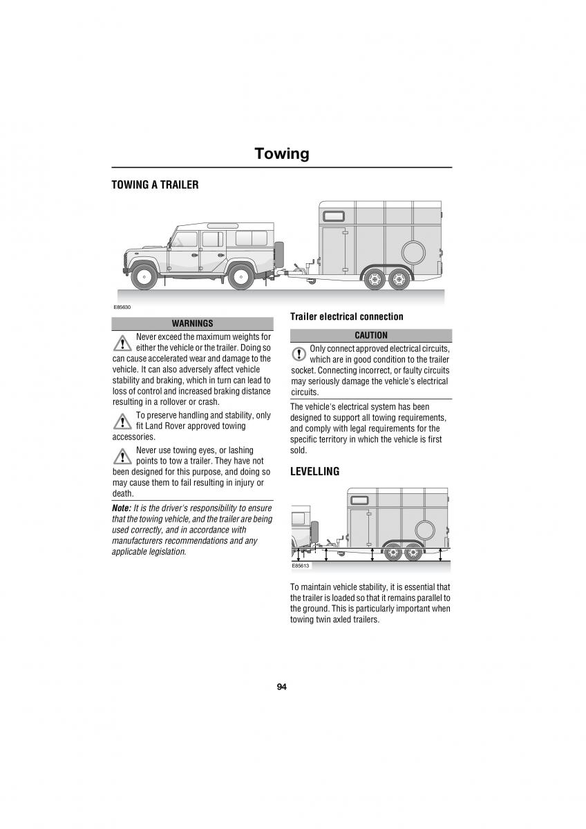 Land Rover Defender III gen owners manual / page 128