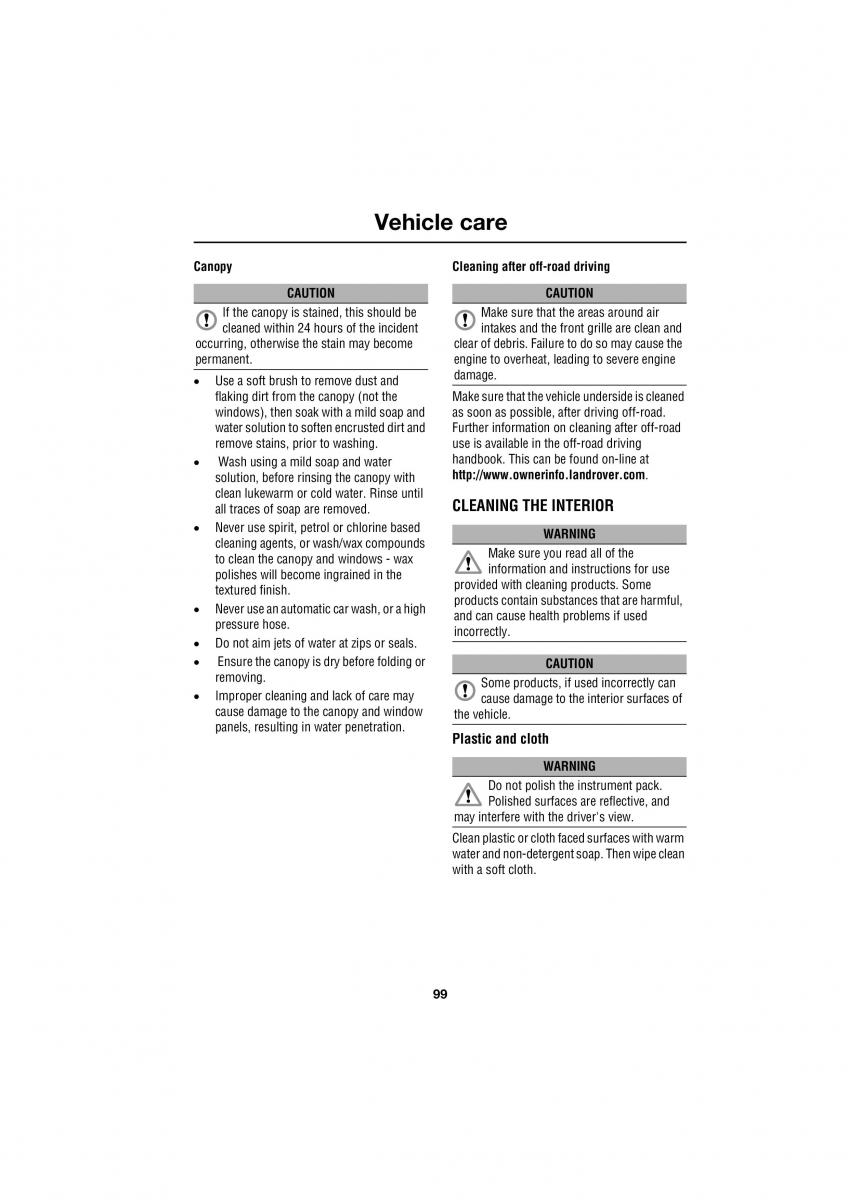 Land Rover Defender III gen owners manual / page 145