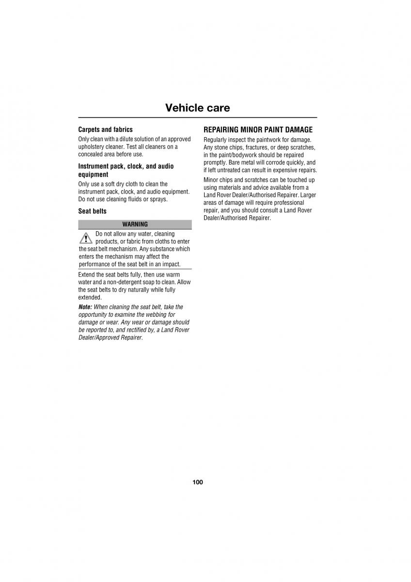 Land Rover Defender III gen owners manual / page 146