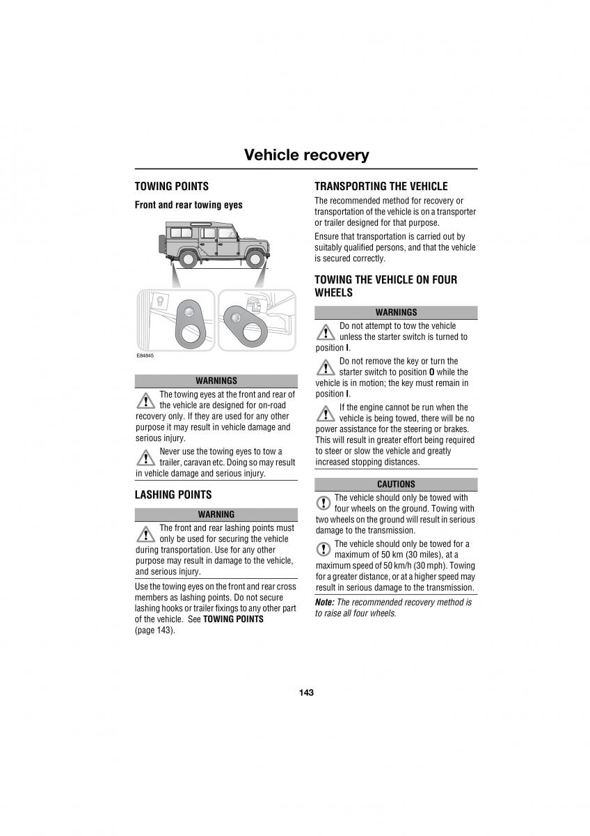 Land Rover Defender III gen owners manual / page 148