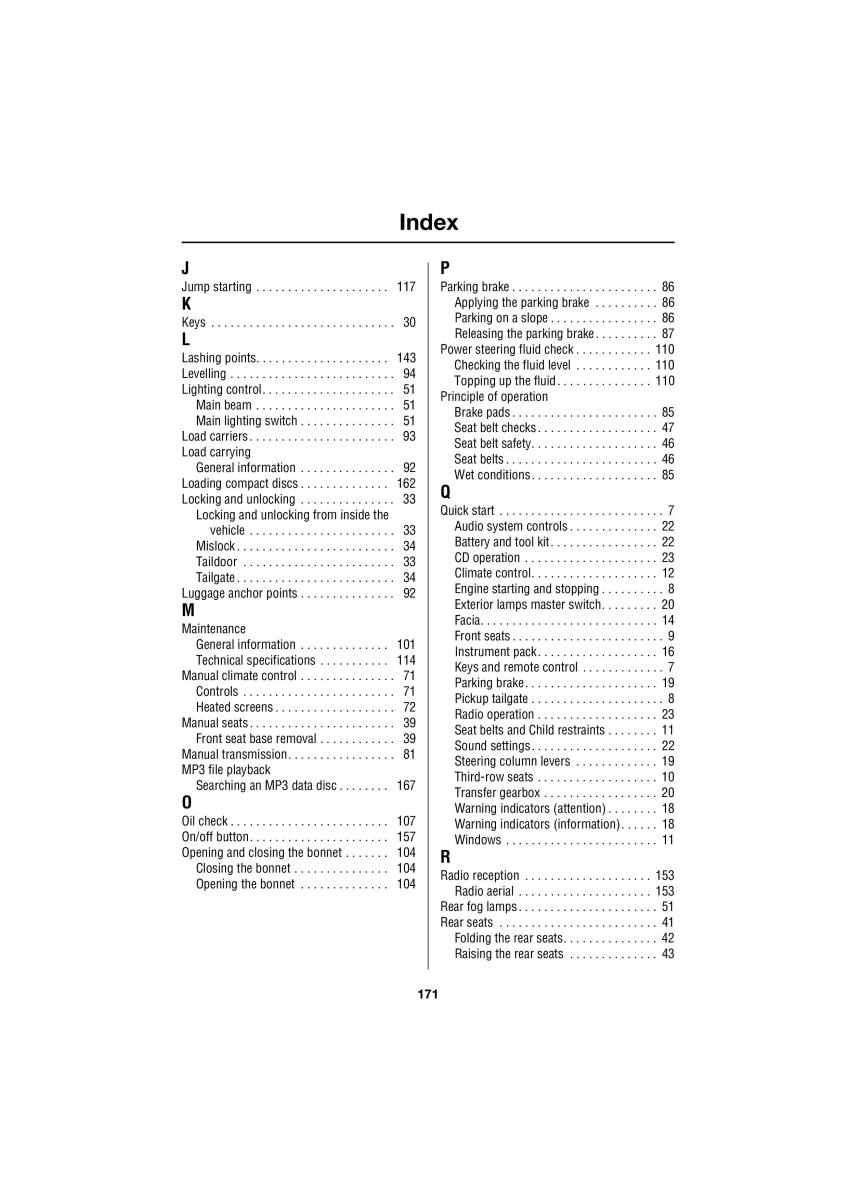 Land Rover Defender III gen owners manual / page 16