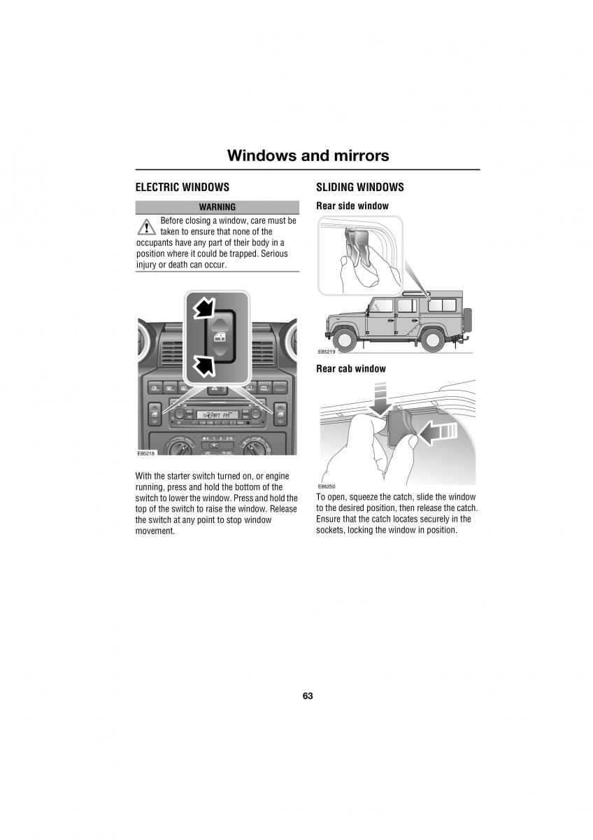 Land Rover Defender III gen owners manual / page 166