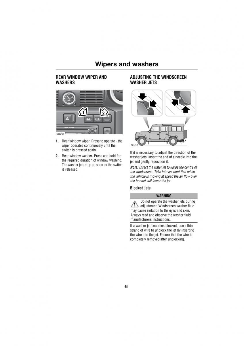 Land Rover Defender III gen owners manual / page 169