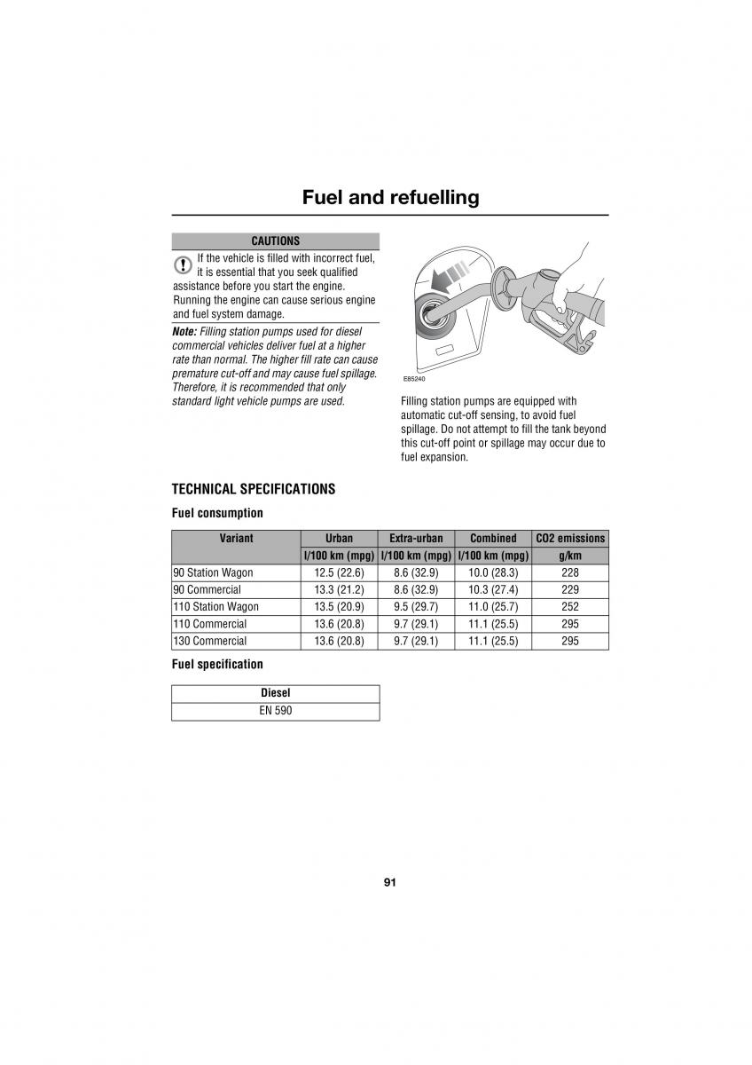 Land Rover Defender III gen owners manual / page 43