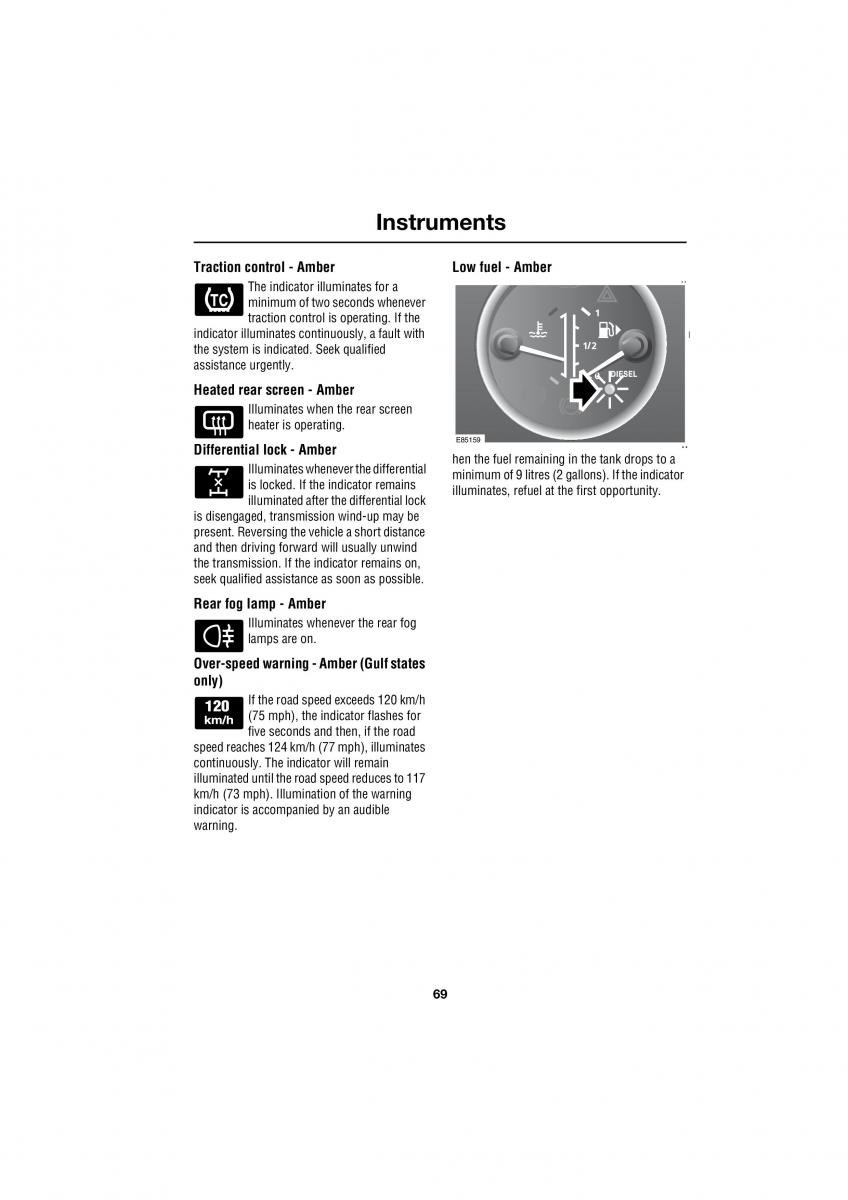 Land Rover Defender III gen owners manual / page 52