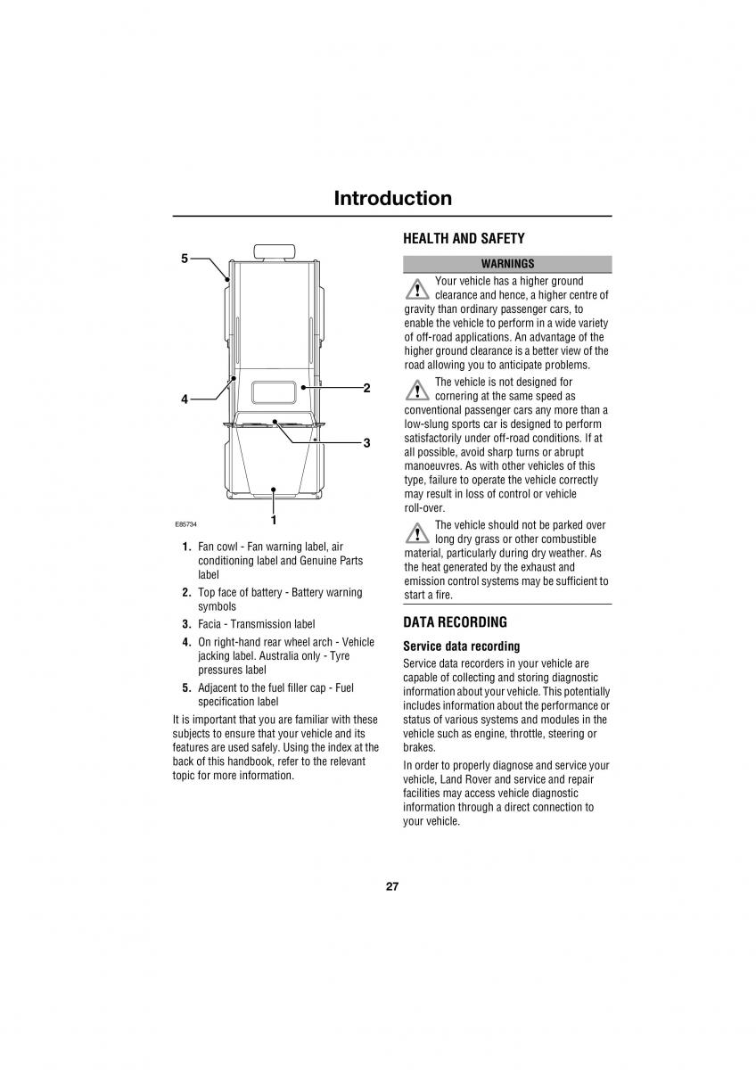 Land Rover Defender III gen owners manual / page 54