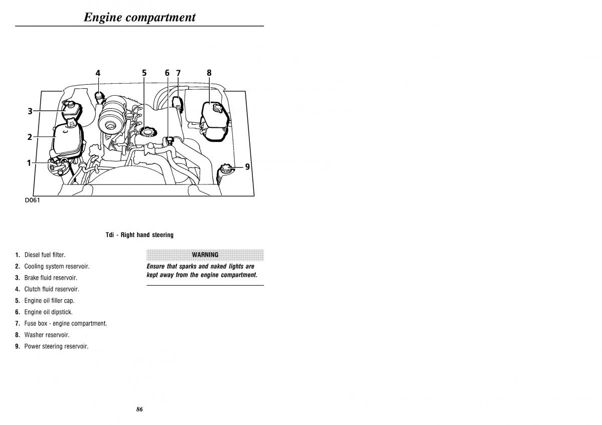 Land Rover Defender II gen owners manual / page 88