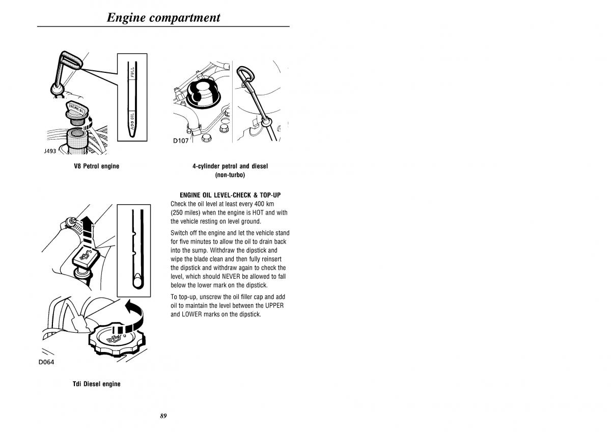 Land Rover Defender II gen owners manual / page 91