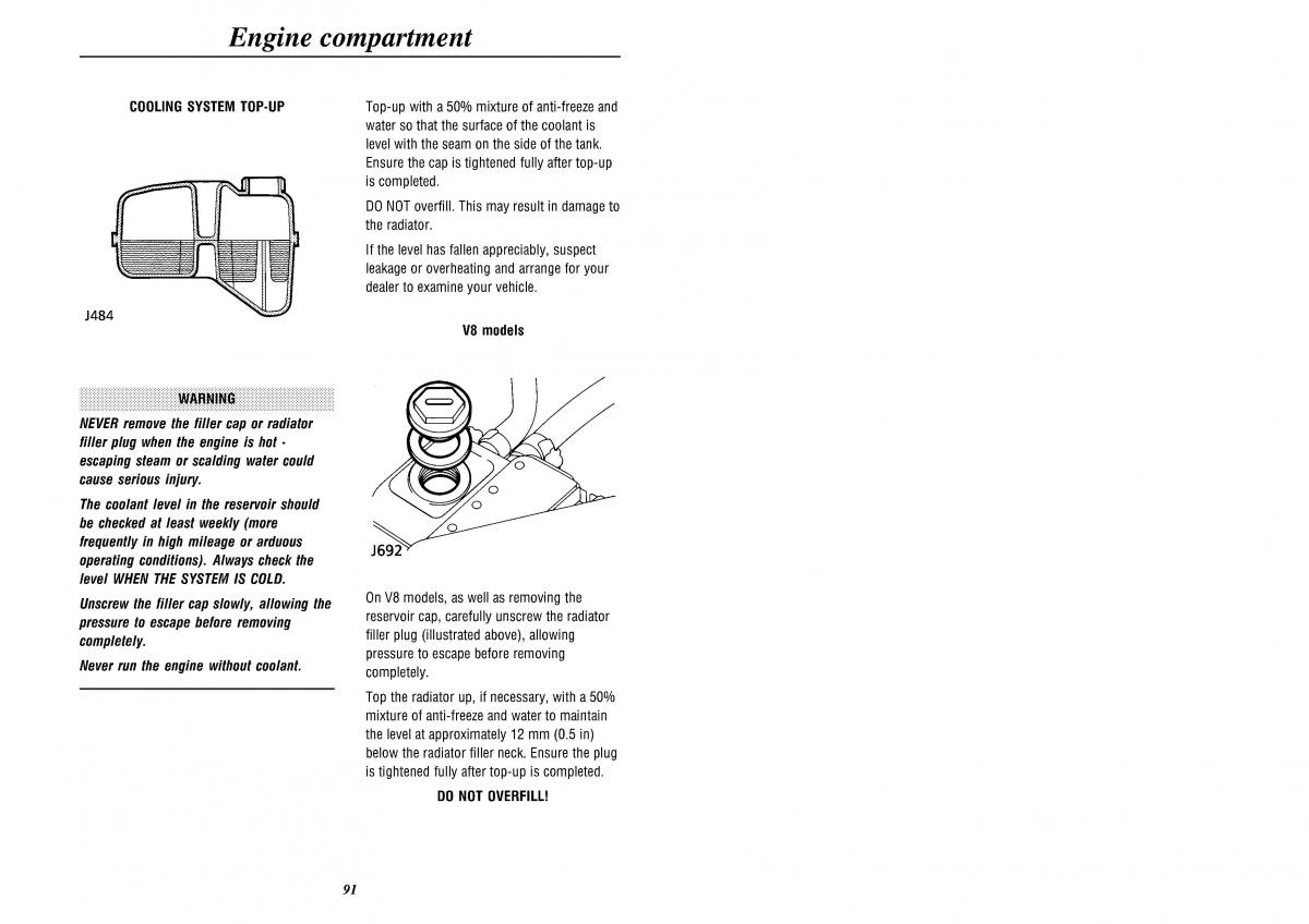 Land Rover Defender II gen owners manual / page 93