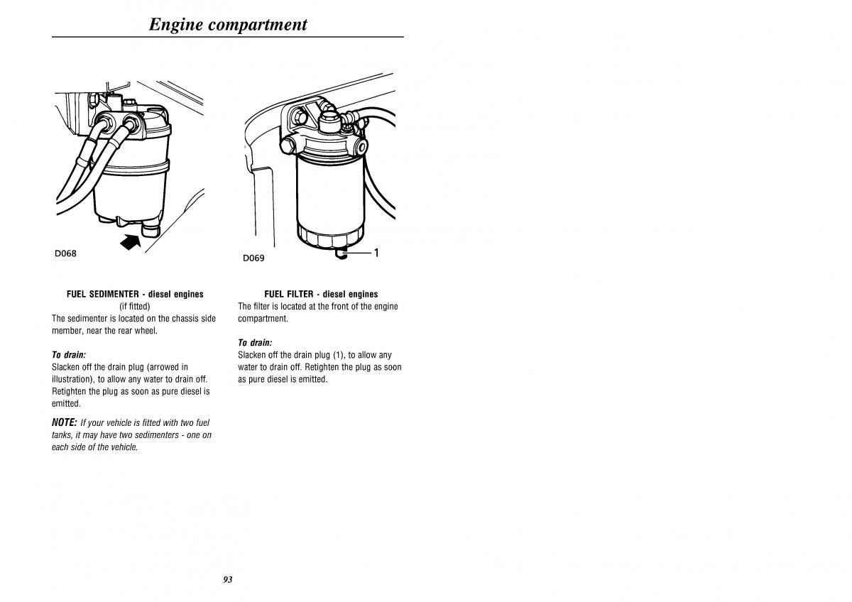 Land Rover Defender II gen owners manual / page 95