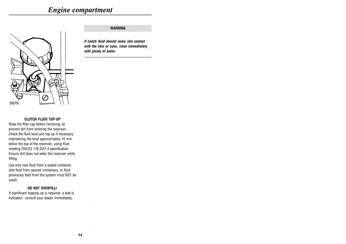 Land Rover Defender II gen owners manual / page 96