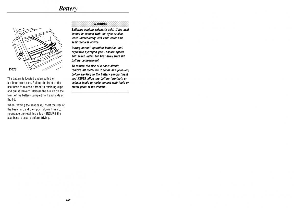 Land Rover Defender II gen owners manual / page 102