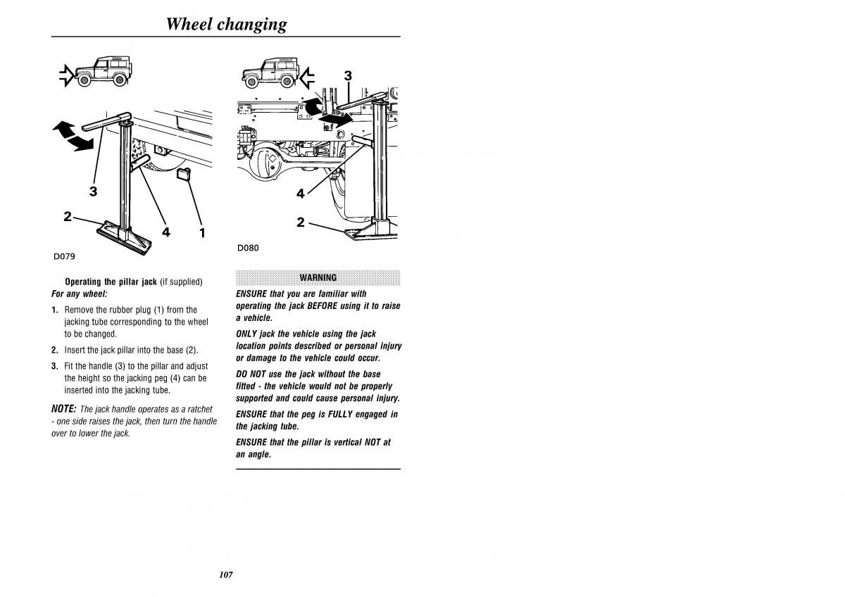 Land Rover Defender II gen owners manual / page 109