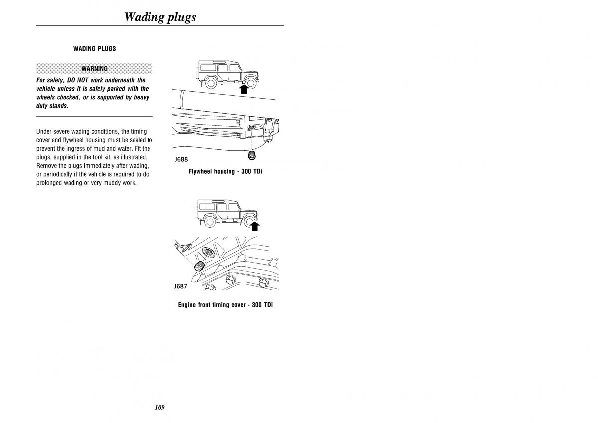 Land Rover Defender II gen owners manual / page 111