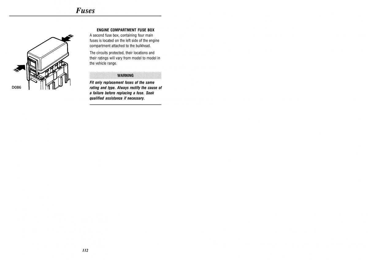 Land Rover Defender II gen owners manual / page 114