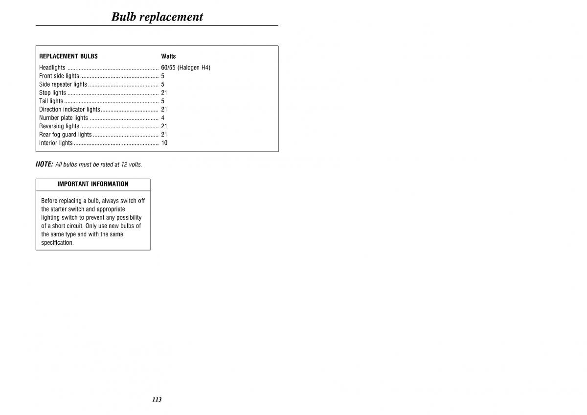 Land Rover Defender II gen owners manual / page 115