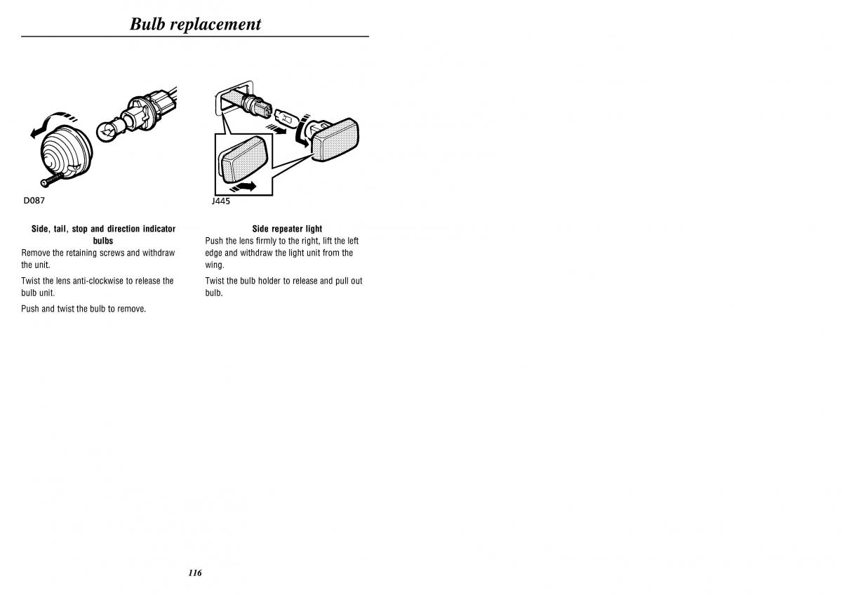 Land Rover Defender II gen owners manual / page 118