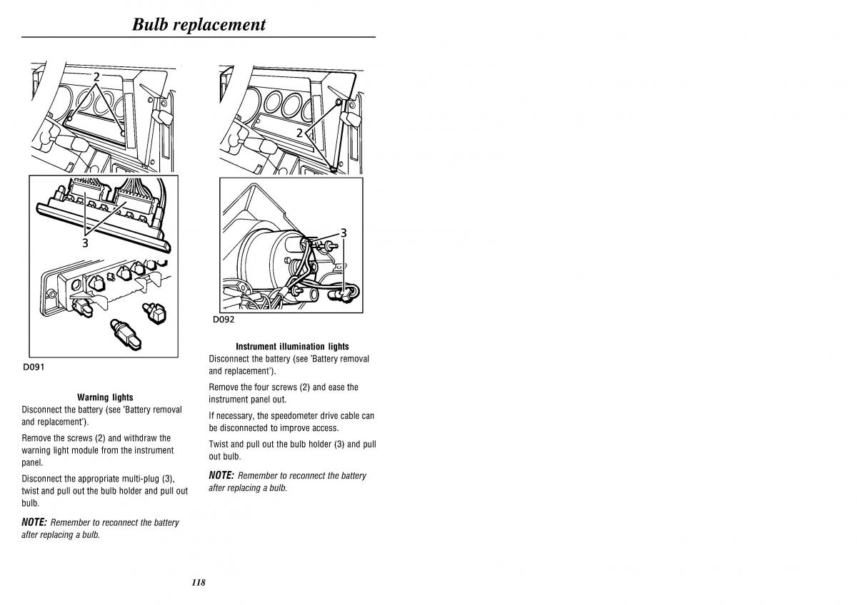 Land Rover Defender II gen owners manual / page 120