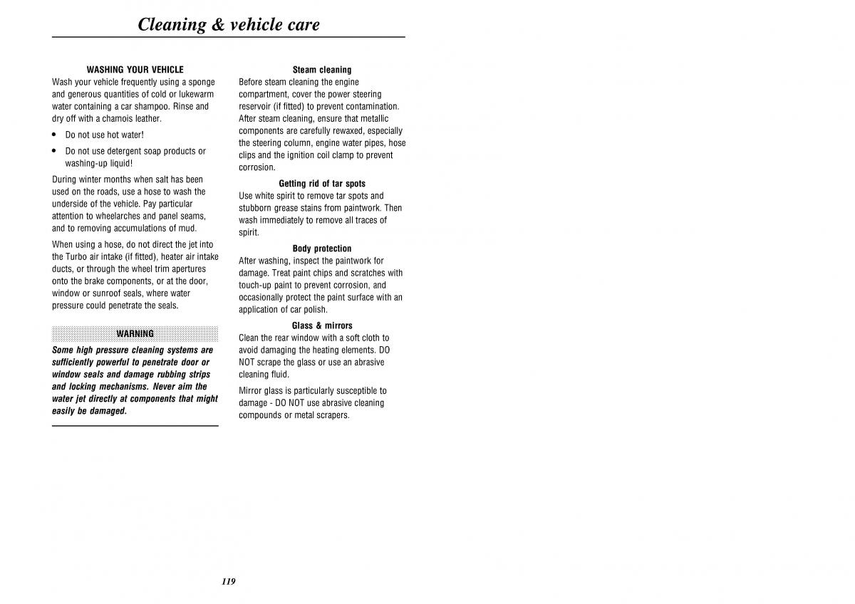 Land Rover Defender II gen owners manual / page 121