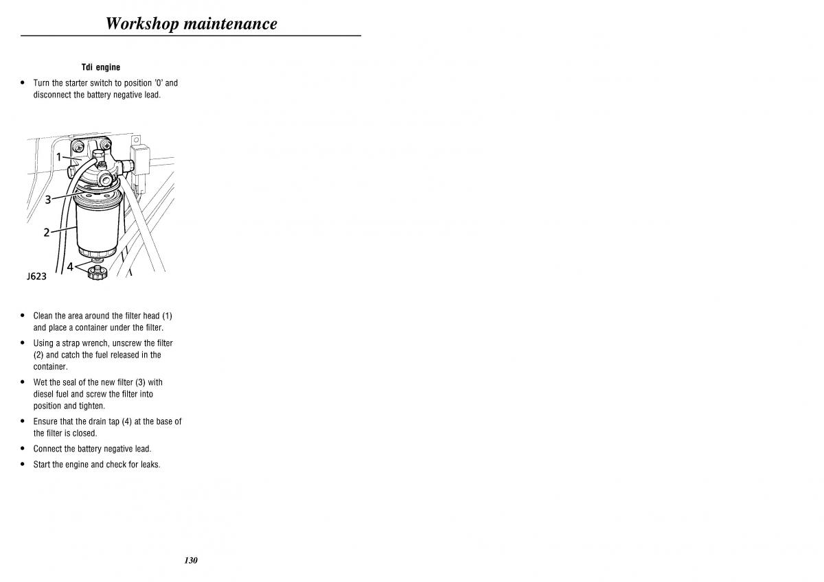 Land Rover Defender II gen owners manual / page 132