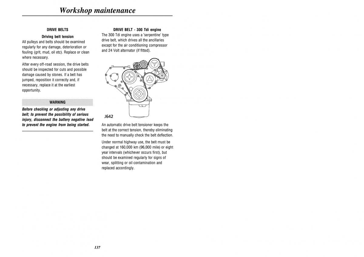 Land Rover Defender II gen owners manual / page 139