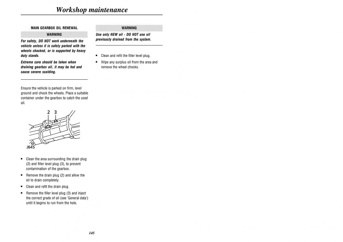 Land Rover Defender II gen owners manual / page 147