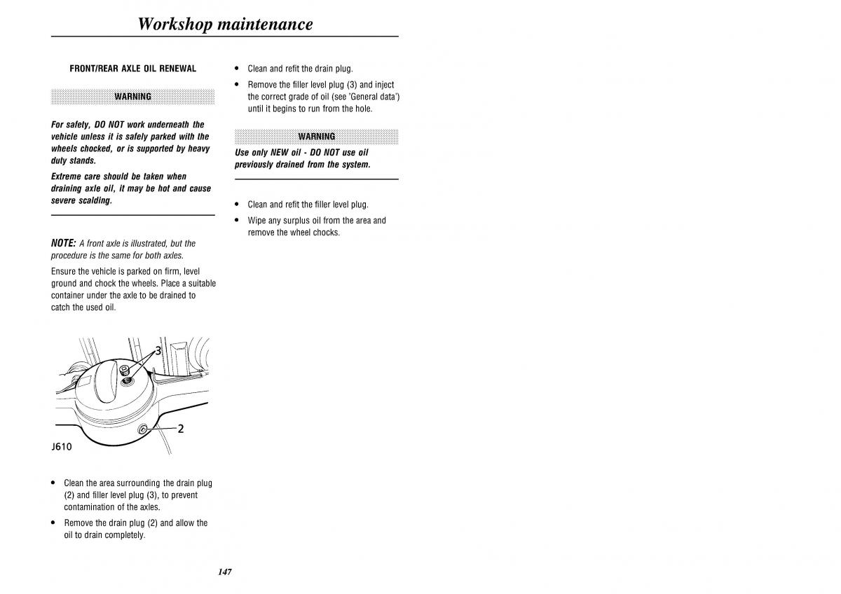 Land Rover Defender II gen owners manual / page 149