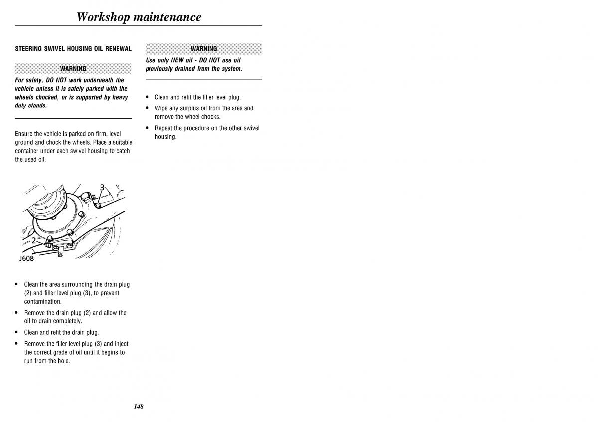 Land Rover Defender II gen owners manual / page 150