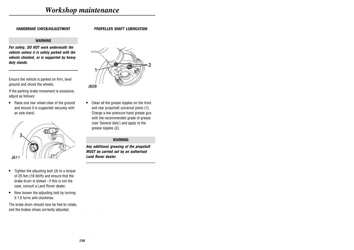 Land Rover Defender II gen owners manual / page 152