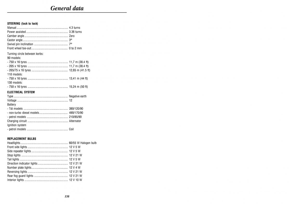 Land Rover Defender II gen owners manual / page 160