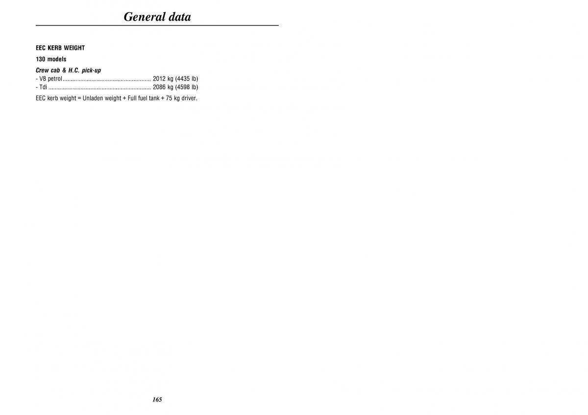 Land Rover Defender II gen owners manual / page 167