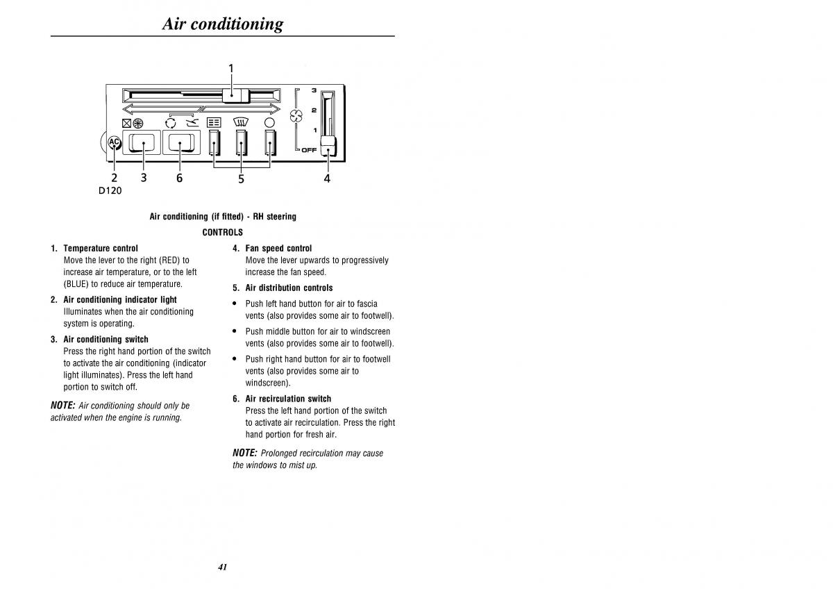 Land Rover Defender II gen owners manual / page 43