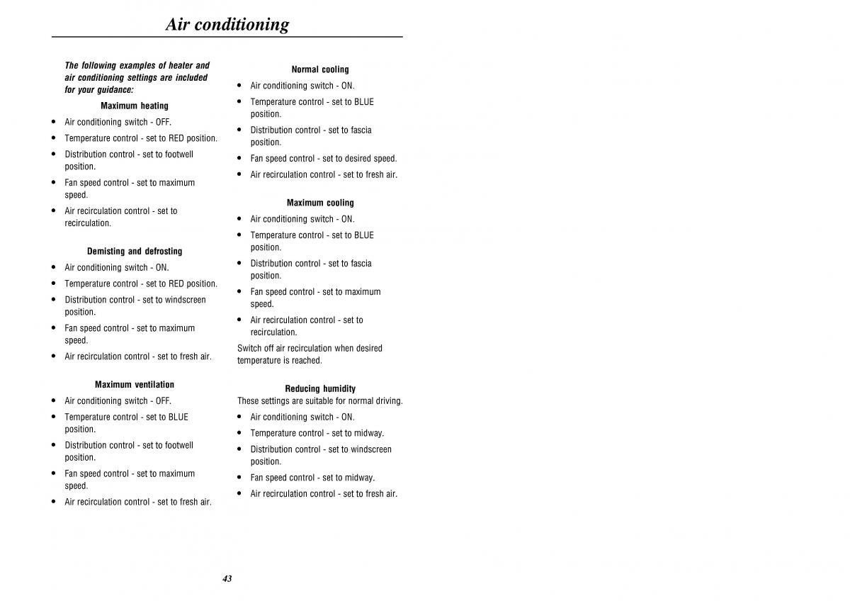 Land Rover Defender II gen owners manual / page 45