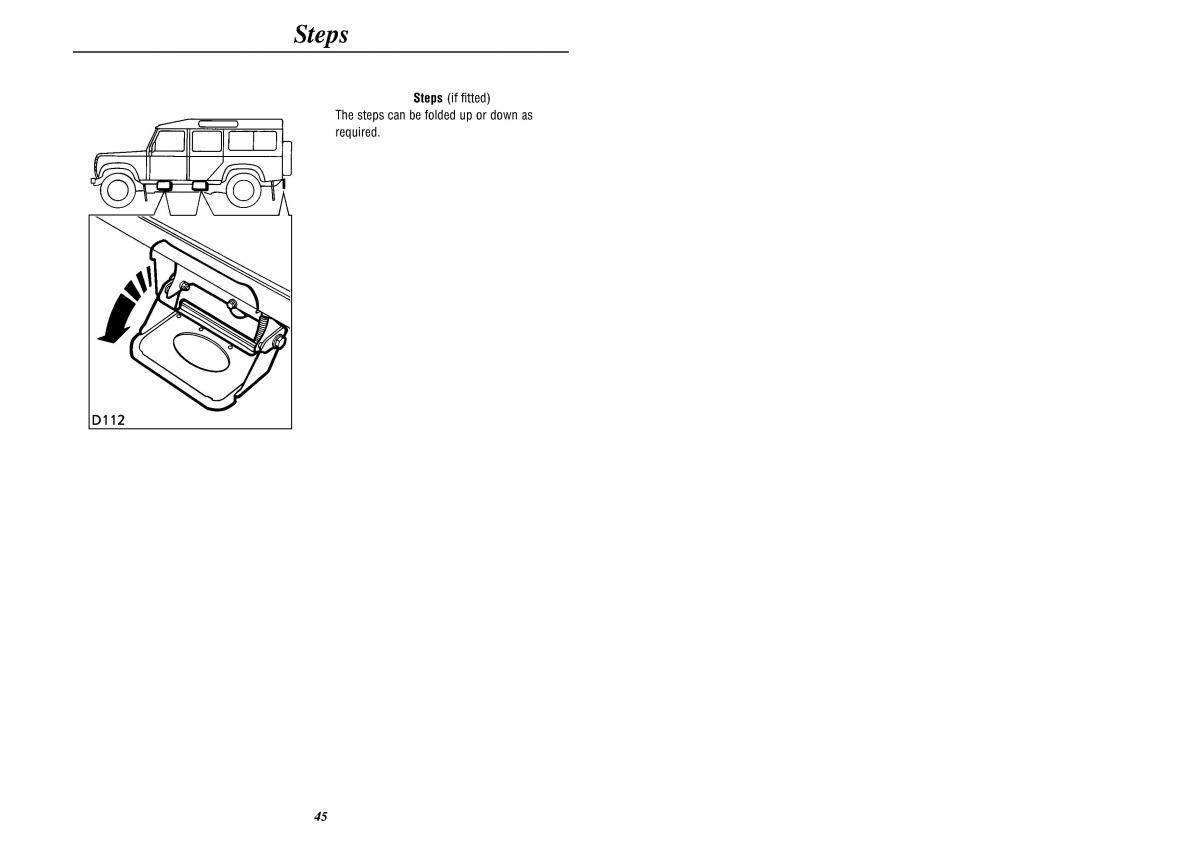 Land Rover Defender II gen owners manual / page 47