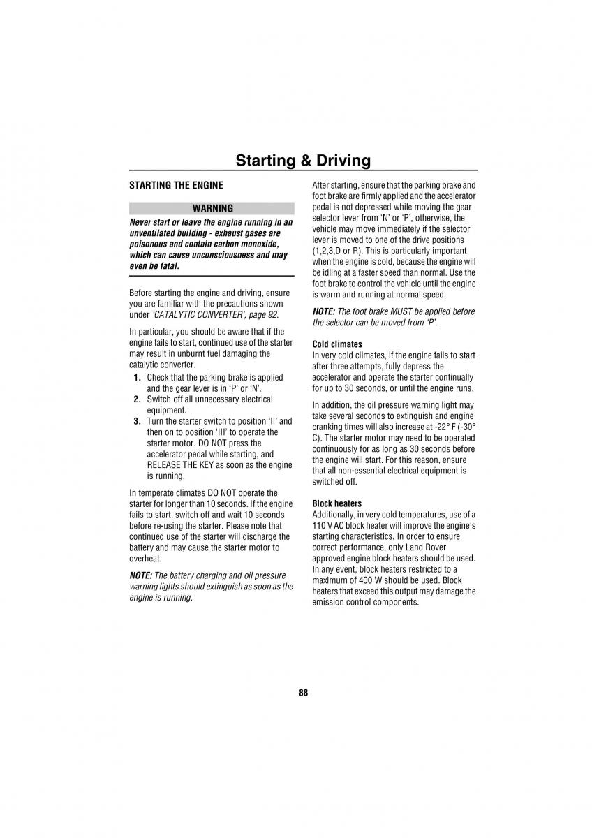 Land Rover Discovery II 2 owners manual / page 81