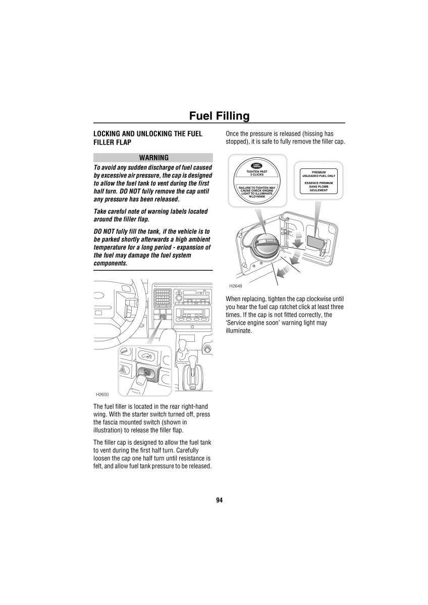 Land Rover Discovery II 2 owners manual / page 87