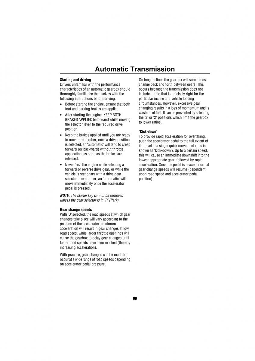 Land Rover Discovery II 2 owners manual / page 92