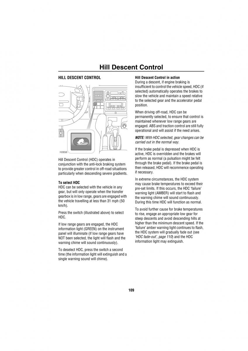 Land Rover Discovery II 2 owners manual / page 102