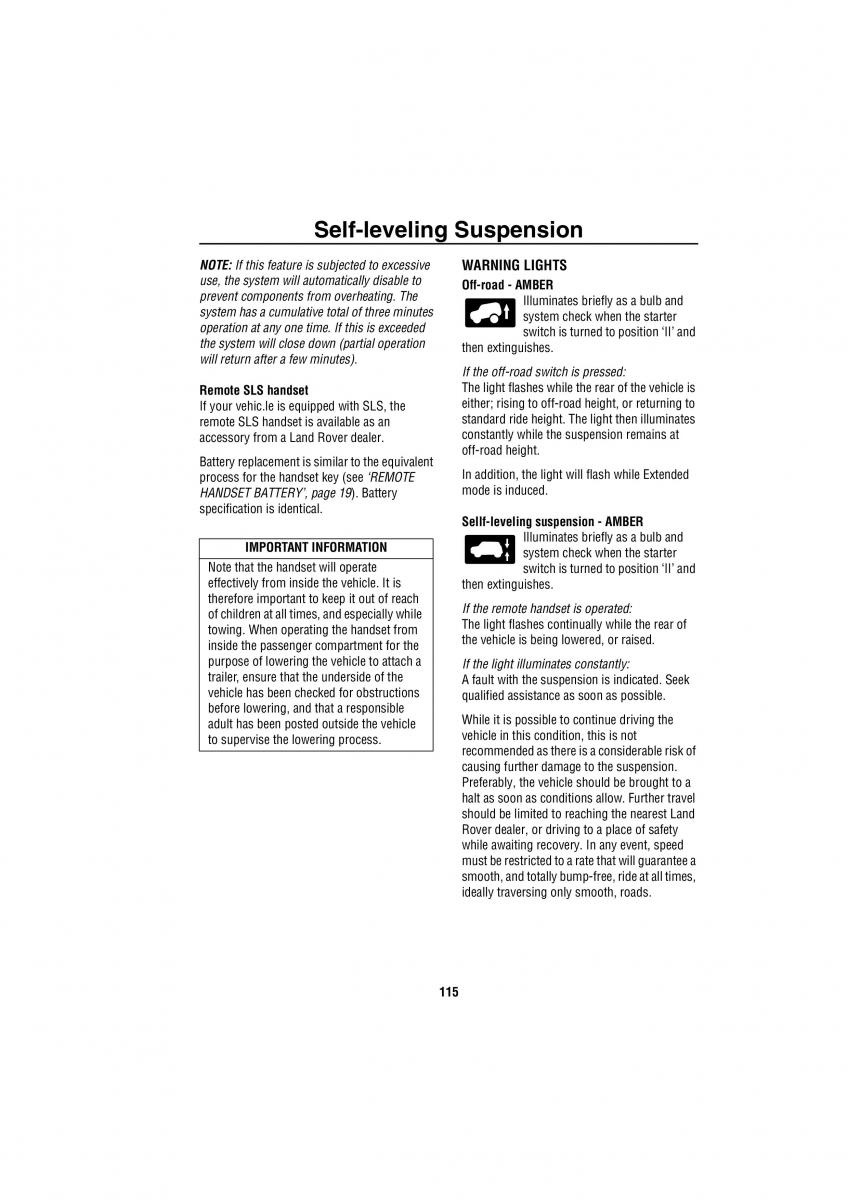 Land Rover Discovery II 2 owners manual / page 108