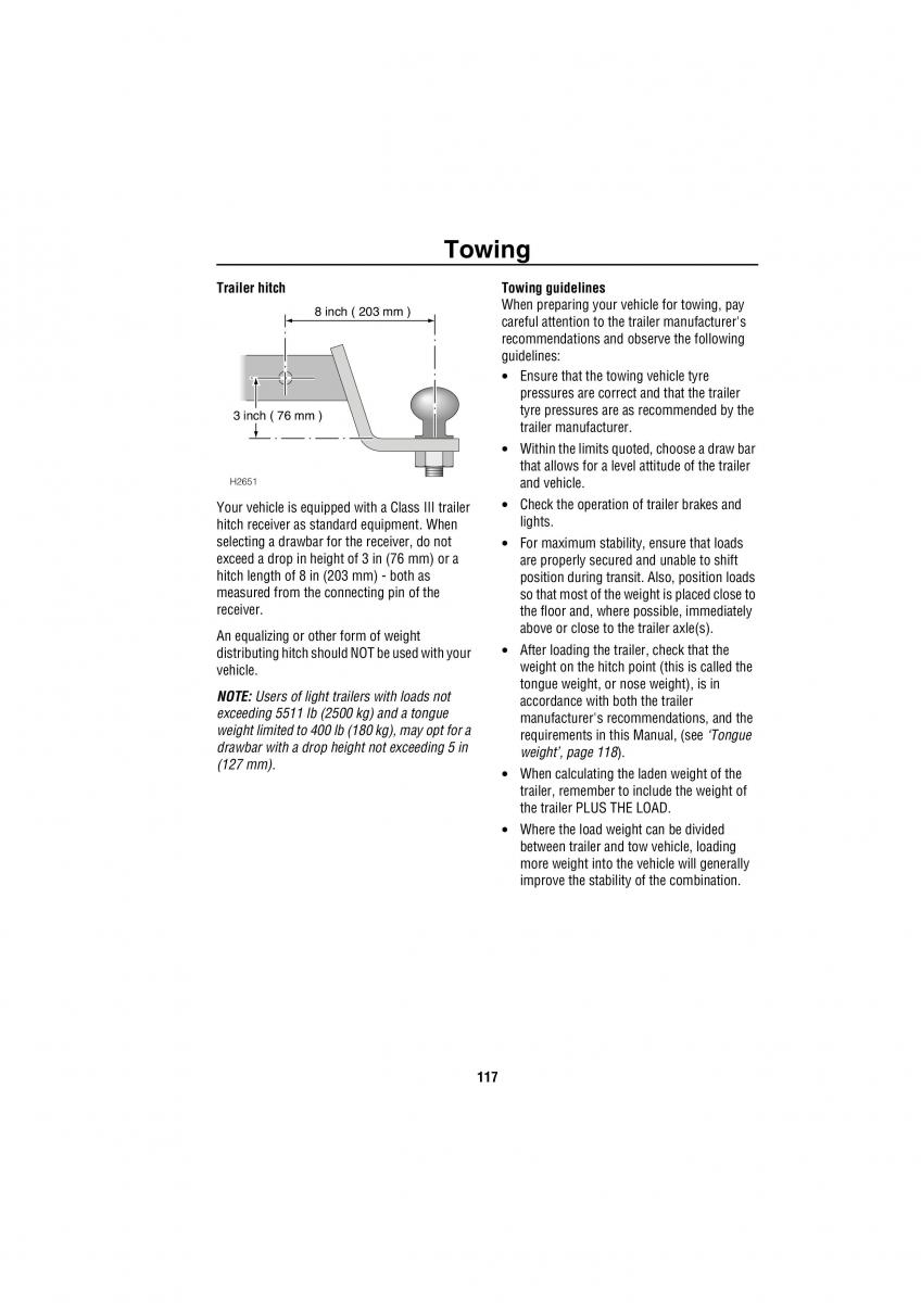 Land Rover Discovery II 2 owners manual / page 110