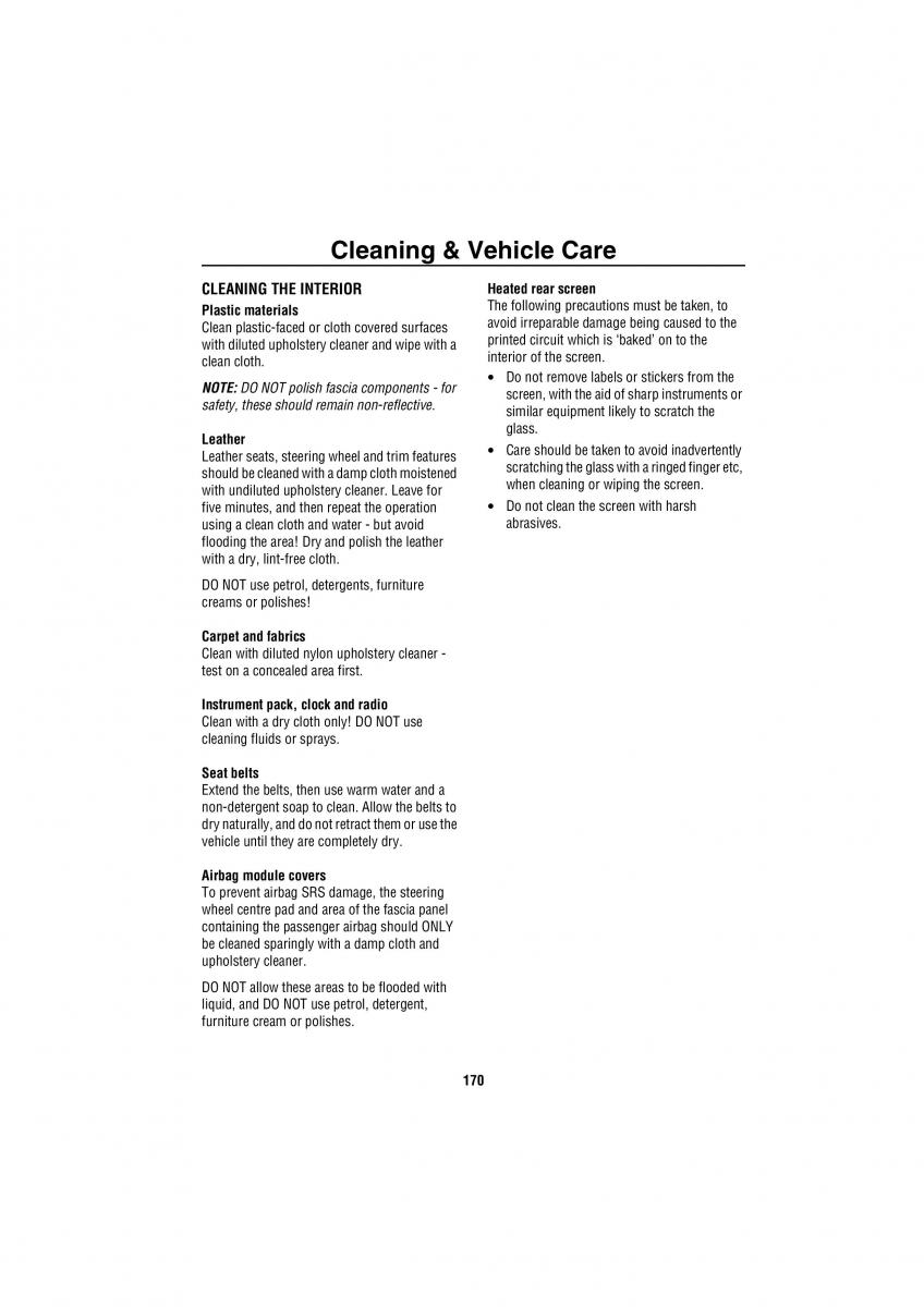 Land Rover Discovery II 2 owners manual / page 163