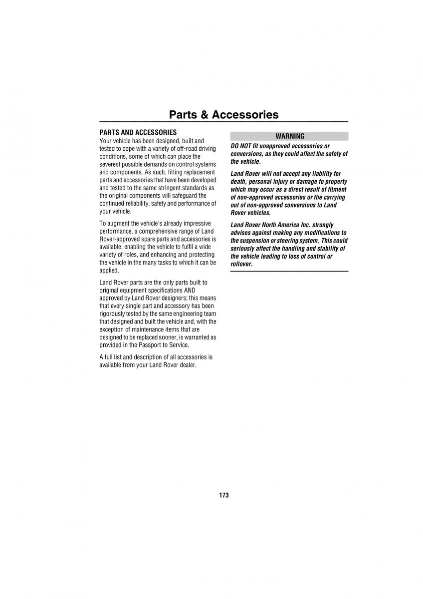 Land Rover Discovery II 2 owners manual / page 166