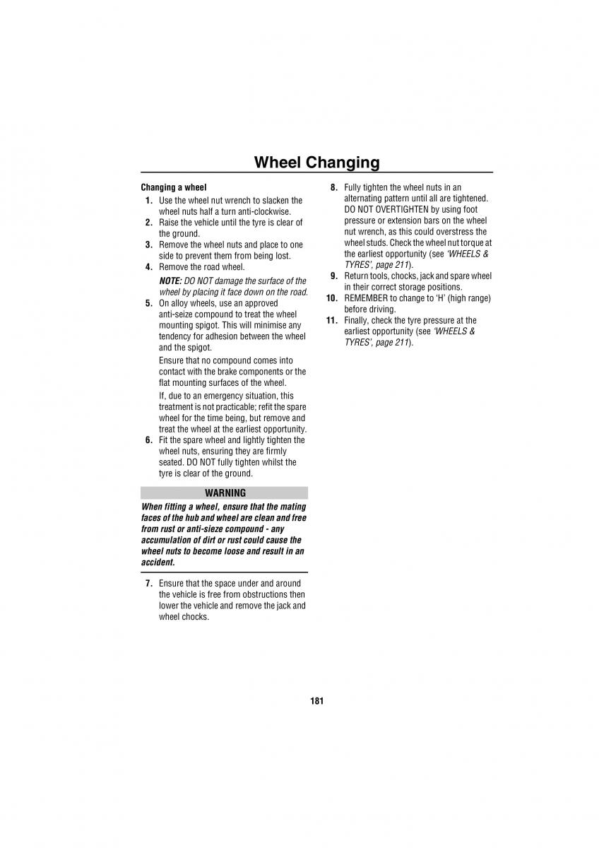 Land Rover Discovery II 2 owners manual / page 174