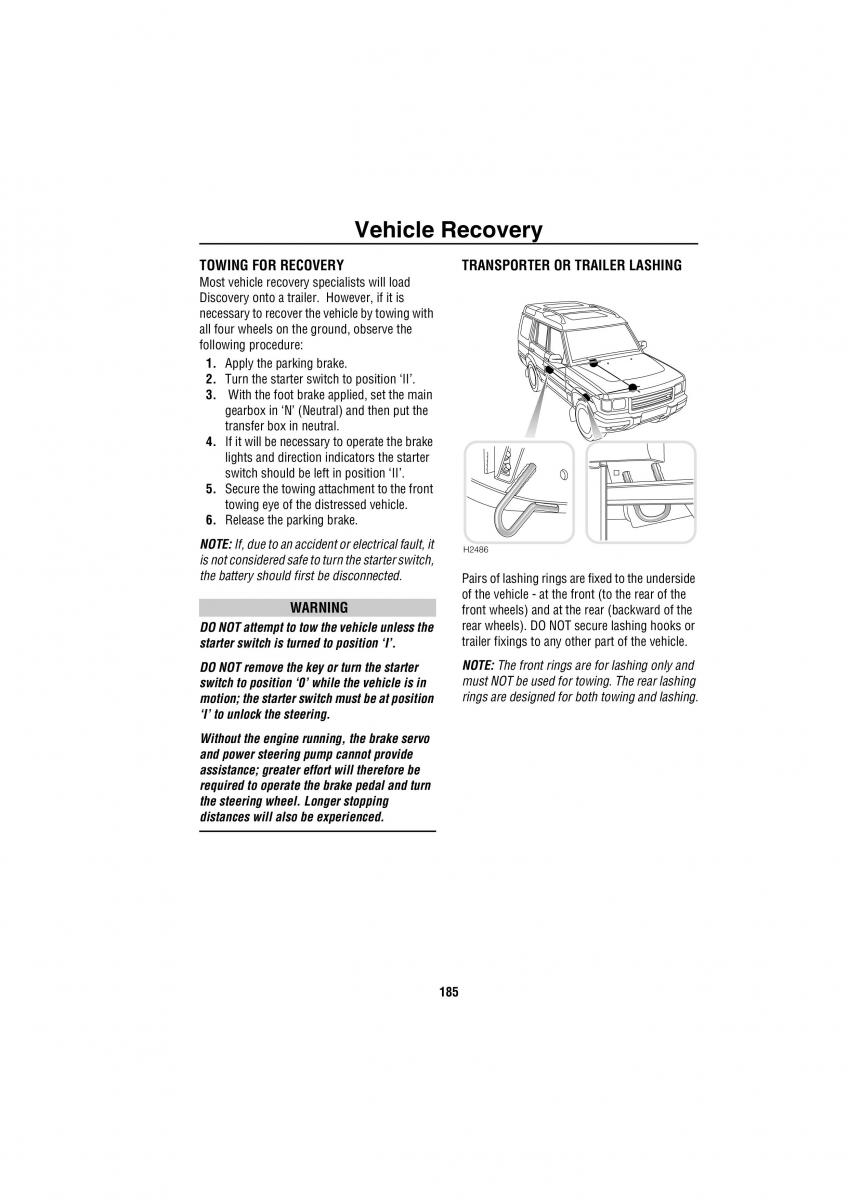 Land Rover Discovery II 2 owners manual / page 178