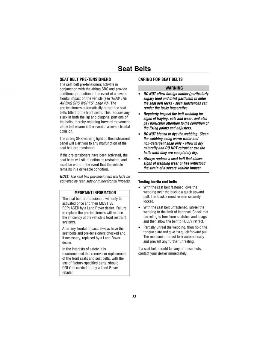 Land Rover Discovery II 2 owners manual / page 26