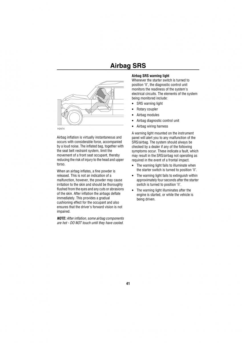 Land Rover Discovery II 2 owners manual / page 34