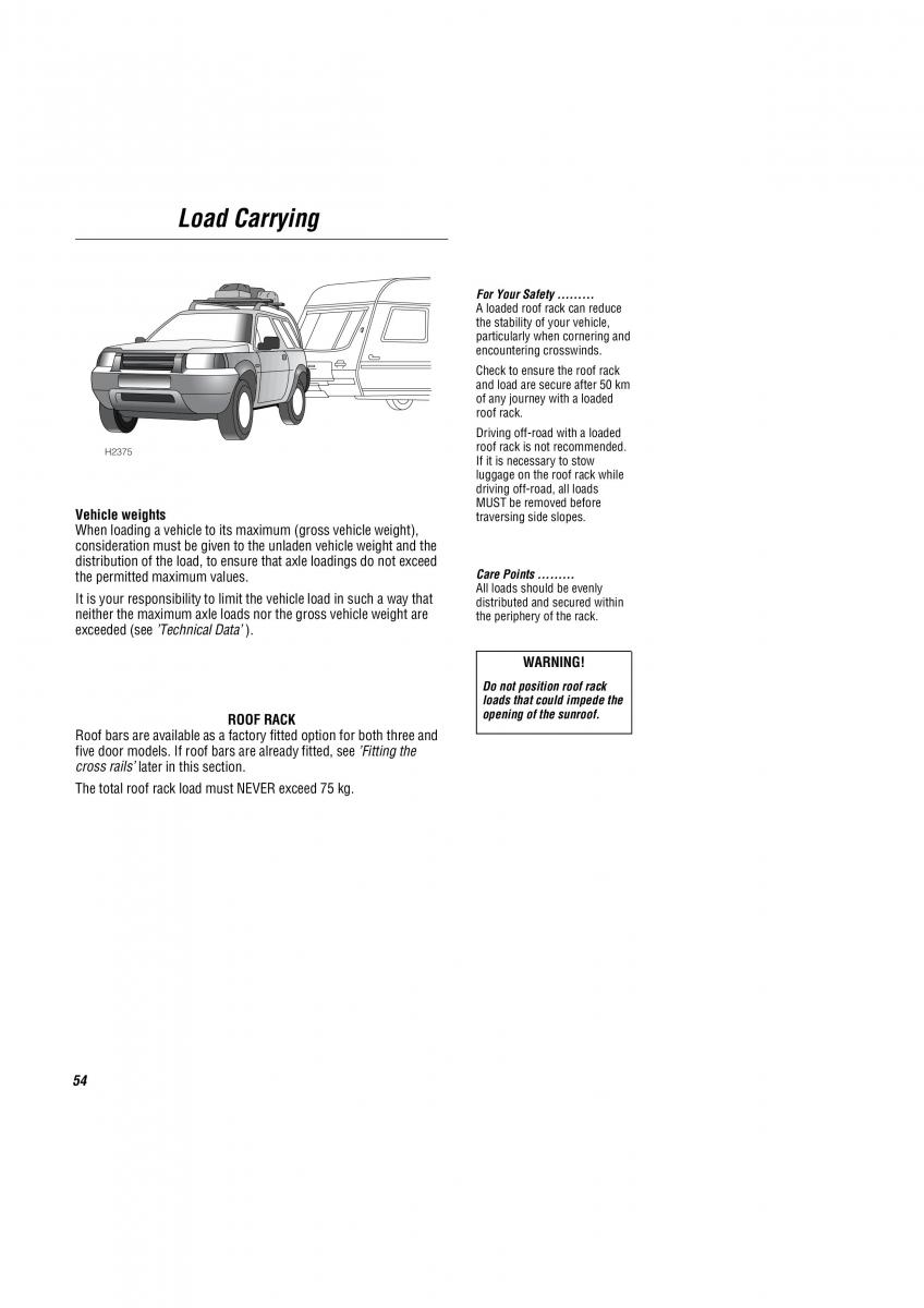 Land Rover Freelander I 1 owners manual / page 55