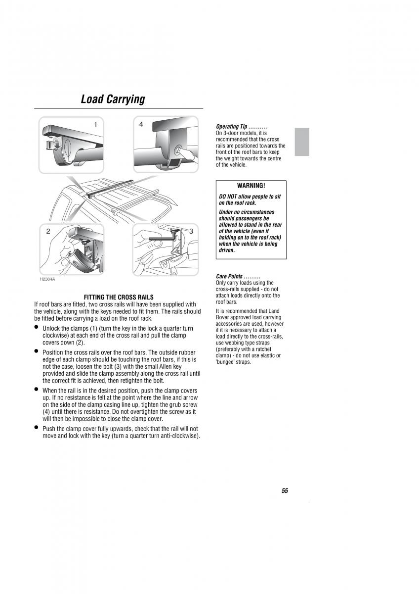 Land Rover Freelander I 1 owners manual / page 56