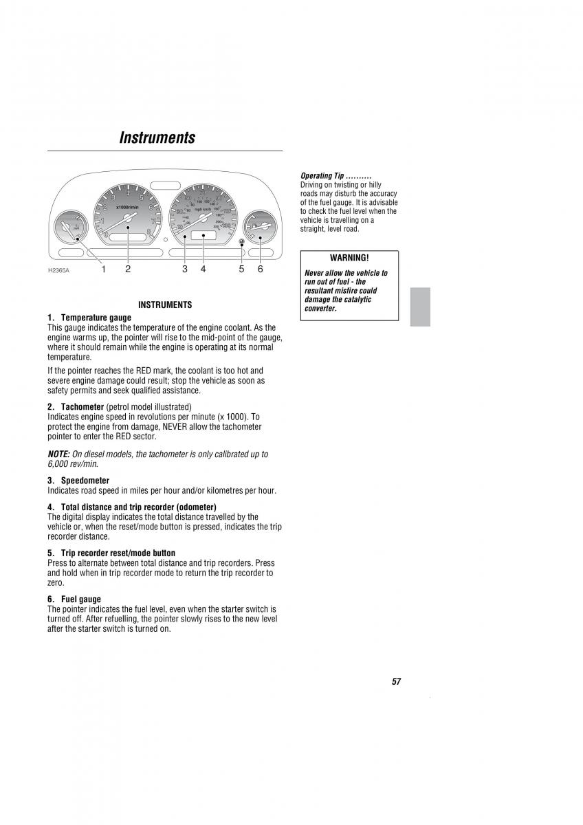 Land Rover Freelander I 1 owners manual / page 58